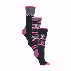 Heat Holders - 3 Pair Multipack Ultra Lightweight Womens Thermal Ski Socks - 4-8 UK, Mix 1
