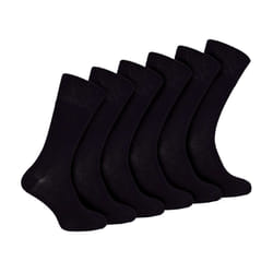 IOMI - 6 Pack Mens Non Elastic Bamboo Diabetic Socks - 6-11 UK, Black