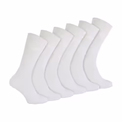 IOMI - 6 Pack Mens Non Elastic Bamboo Diabetic Socks - 6-11 UK, White