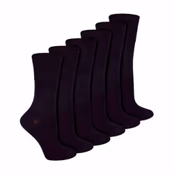 IOMI - 6 Pack Ladies Non Elastic Bamboo Diabetic Socks - 4-8 UK, Black