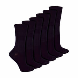 IOMI - 6 Pack Ladies Non Elastic Bamboo Diabetic Socks - 4-8 UK, Black