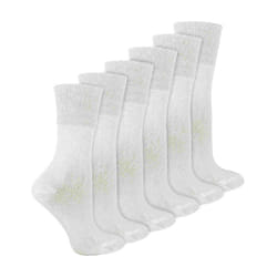 IOMI - 6 Pack Ladies Non Elastic Bamboo Diabetic Socks - 4-8 UK, White