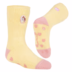 Heat Holders - Childrens Character Themed Non Slip 2.3 Tog Thermal Slipper Socks - 12-3 UK, Beauty & The Beast