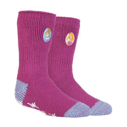 Heat Holders - Childrens Character Themed Non Slip 2.3 Tog Thermal Slipper Socks - 12-3 UK, Disney Princess
