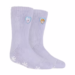 Heat Holders - Childrens Character Themed Non Slip 2.3 Tog Thermal Slipper Socks - 9-12 UK, Frozen Princess