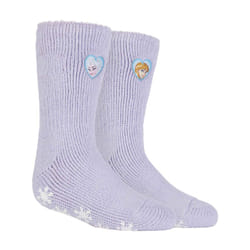 Heat Holders - Childrens Character Themed Non Slip 2.3 Tog Thermal Slipper Socks - 9-12 UK, Frozen Princess