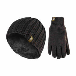 Heat Holders - Mens Fleece Lined Thermal Hat & Glove Set for Winter - S/M, Khaki Green