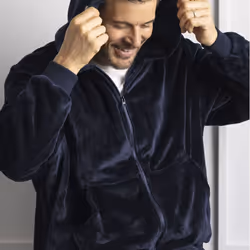 Heat Holders - Warm Fleece Snoodie Hoodie for Men - Winter Sweatshirt Blanket Hoodie - S/M, Navy
