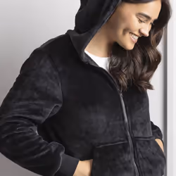 Heat Holders - Warm Fleece Snoodie Hoodie for Women - Insulated Winter Sweatshirt Blanket - S, Black
