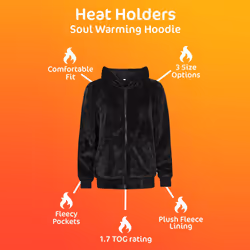 Heat Holders - Warm Fleece Snoodie Hoodie for Women - Insulated Winter Sweatshirt Blanket - M, Navy