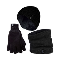 Heat Holders - Extra Long Fleece Oversized Snoodie for Ultimate Warmth & Coziness - L/XL, Black