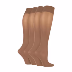 IOMI - Unisex 4 Pairs of 40 Denier Graduated Compression Socks â Energizing Socks - 4-7 UK, Natural