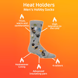 Heat Holders - Men's Cozy Fleece-Lined Hobby Socks | Novelty Fluffy Thermal Socks - 6-11 UK, Footy Crazy