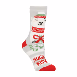 Heat Holders - Cozy Novelty Christmas Socks for Women - Festive Gift Socks - 4-8 UK, Hugs&Kisses