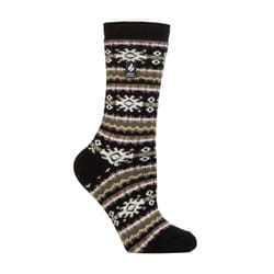Heat Holders - Lightweight Nordic Thermal Socks for Women - Winter Comfort - 4-8 UK, Black/Olive