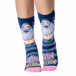 Heat Holders - Cozy Novelty Christmas Socks for Women - Festive Gift Socks - 4-8 UK, Gin Queen