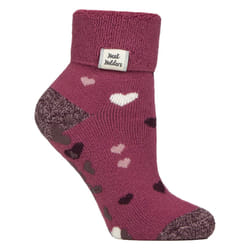 Heat Holders - Cozy Turn-Over Cuff Lounge Socks | Warm Winter Socks for Women - 4-8 UK, Hearts