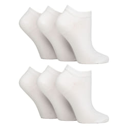 IOMI - 6 Pack Womens Diabetic Trainer Socks | Extra Wide Socks for Swollen Feet - 4-8 UK, White