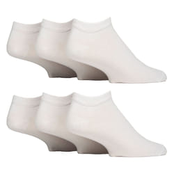IOMI - 6 Pack Mens Diabetic Trainer Socks | Cushioned Foot Wide Ankle Socks - 6-11 UK, White