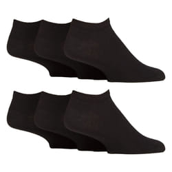 IOMI - 6 Pack Mens Diabetic Trainer Socks | Cushioned Foot Wide Ankle Socks - 12-14 UK, Black
