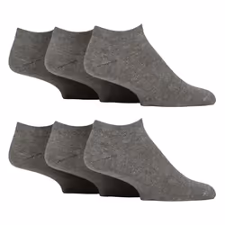 IOMI - 6 Pack Mens Diabetic Trainer Socks | Cushioned Foot Wide Ankle Socks - 12-14 UK, Grey