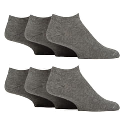 IOMI - 6 Pack Mens Diabetic Trainer Socks | Cushioned Foot Wide Ankle Socks - 12-14 UK, Grey