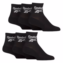 Reebok - Unisex Low Cut Breathable Ankle Sport Socks - 6-8 UK, Black