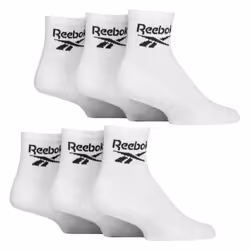Reebok - Unisex Low Cut Breathable Ankle Sport Socks - 10-13 UK, White