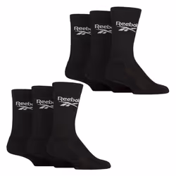 Reebok - Ribbed Sport Breathable Crew Socks for Men and Women - 8-10 UK, Black