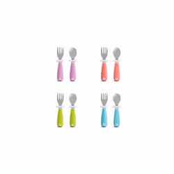 Raise Toddler Fork And Spoon Set - (1 Fork & 1 Spoon) Assorted Colours