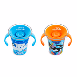 WildLove Trainer Miracle 360 Cup, Toddler Cup Set, BPA Free Baby & Toddler Sippy Cups, Non Spill Cup, Dishwasher Safe