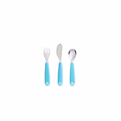 Munchkin Splash Toddler Cutlery Set (Fork, Knife & Spoon), Blue