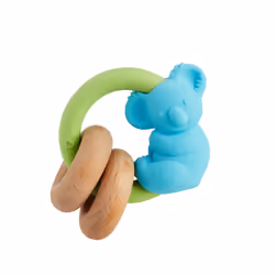 Wildlove Koala Teething Toy, Easy to Hold Teether with Wooden Rings, Silicone Teether, Effective Teething Toy for Baby, 3+ Mo ...