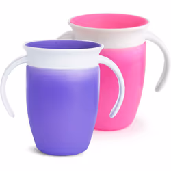 Munchkin Miracle 360 Trainer Cup, 2 Pack, Pink/Purple