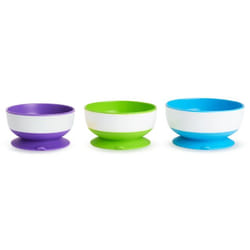 Munchkin Stay Put Suction Bowls 6 month(s) Blue, Green, Purple