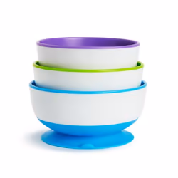 Munchkin Stay Put Suction Bowls 6 month(s) Blue, Green, Purple