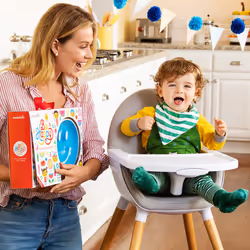 Be Happy Toddler Dining Set, Includes Suction Plate, Straw Cup and Utensil Set, Blue