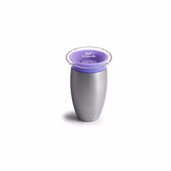 Munchkin Miracle 360 Degree Stainless Steel Sippy Cup, 10 oz/296 ml, Purple