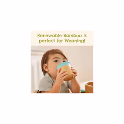 Sippy Cup Bambou Open Cup, Baby & Toddler Drinking Cup for 6 Months & Over, Bamboo Sippy Cup, BPA Free Weaning Cup for Kids & Babies, 360 Cup Design -
