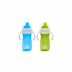 Munchkin Gentle Transition Sippy Cup with Lid for Toddlers & Babies, Leak-proof, BPA-free, 10 oz/296 ml, Blue & Green 2 Pack, ...