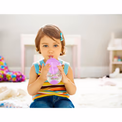 Click Lock Tip & Sip Straw Cup Set, Baby Toddler Sippy Cups with Straw, BPA Free Leakproof Cup, Dishwasher Safe Baby Cup Weighted Straw Childrens Baby