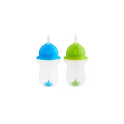 Click Lock Tip & Sip Straw Cup Set, Baby & Toddler Sippy Cups with Straw, BPA Free Non Spill Cup, Dishwasher Safe Baby Cup, Weighted Straw Childrens