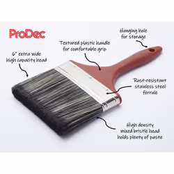 6 inch High Capacity Paste Brush for Rapidly Applying Wallpaper Paste to Paper, Vinyl, Lining Paper, Anaglypta, Woodchip & Direct to Walls for Wall