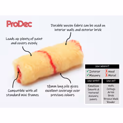 10 Pack 4 inch Long Pile Woven Mini Paint Rollers for a Smooth Finish Painting with Trade & DIY Emulsion Paints on Interior Walls and Ceilings, 4"