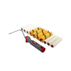 PRODEC 10 Piece 4" Inch 100mm Foam, Pile & Acrylic Mini Paint Rollers & Frame