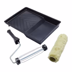 ProDec 9 inch x 1.75" 3 piece Heavy Duty Woven Paint Roller, Cage Frame and Tray Set for Painting with Emulsion and Masonry Paints on Interior and
