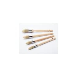ProDec 4 piece Trade Professional Pointed Synthetic Sash Brush Set Ideal for Precise Painting of Sash Windows, Architraves and Other Curved, Moulded