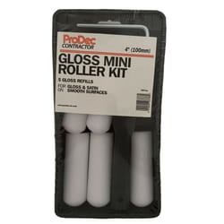 ProDec Contractor 4" Inch Gloss Satin Foam Mini Roller 7PC Paint Set