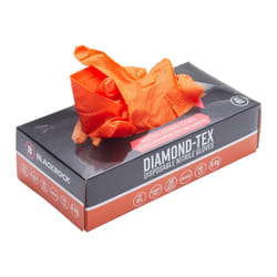 Box 50 Diamond Textured Heavy Duty Orange Disposable Powder Free Latex Free Nitrile Grip Gloves, 8 Mil Industrial Strength Puncture & Tear Resistant,
