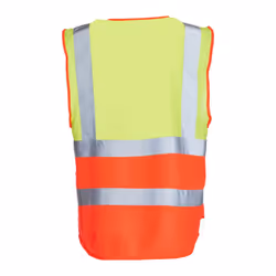 Yellow & Red Premium Hi Vis Vest With Pockets, ID Pouch & Key Loop, Mens Womens Reflective High Vis Vests With Secure Zip, Safety Vest Security